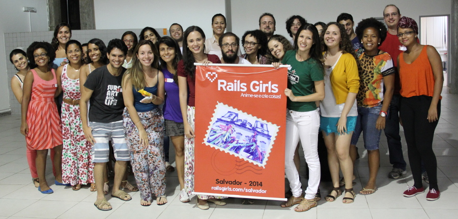 Foto de encerramento do Rails Girls 2014